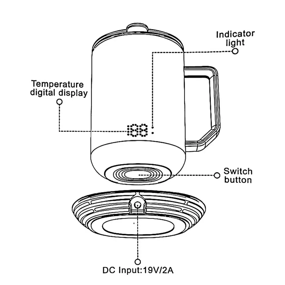 Damewarmer Temperature Control Mug, Enjoy Coffee or Tea